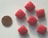6 20mm Red Flat Diamond Cinnabar